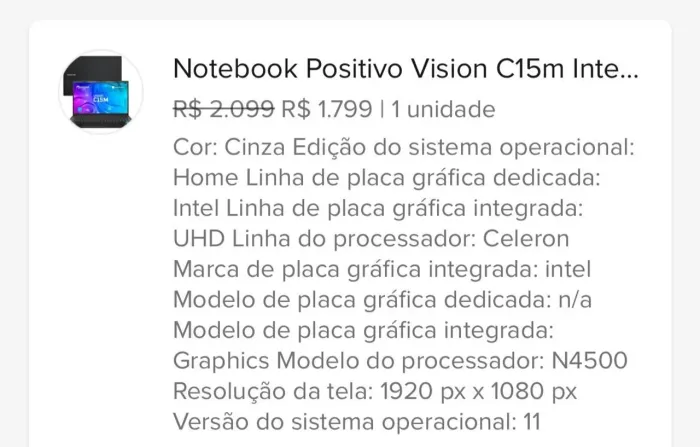 Notebook positivo Vision C15m