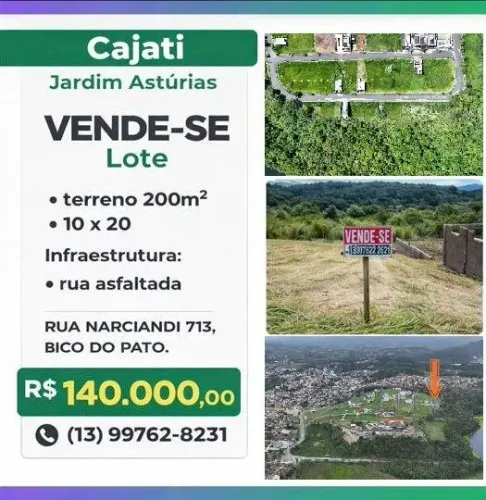 Ótimo terreno no Jardim Astúrias em Cajati.