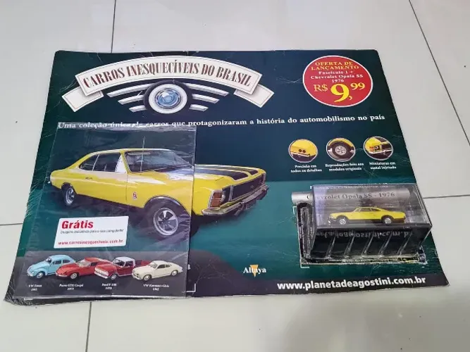 Miniatura Chevrolet Opala SS 1976 Lacrado Escala 1:43 - Carros Inesquecíveis do Brasil