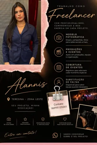 freelancer Marketing, eventos, modelo fotográfico