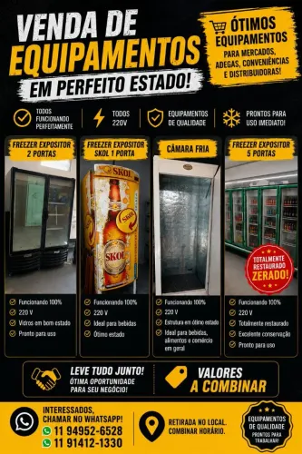 Lote de freezer e expositor