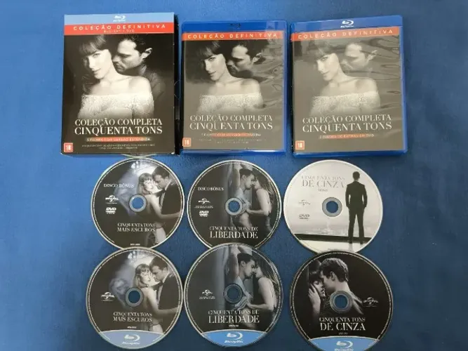 Trilogia Blu-ray e DVD - Cinquenta Tons de Cinza - 6 Discos