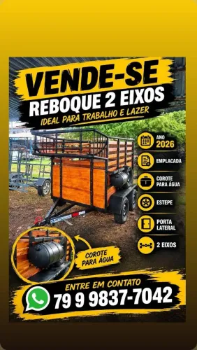 Reboque para cavalo 2 eixos