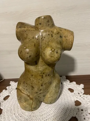Escultura Busto Feminino Pedra Sabão Maciça 10kg Decoração Antiguidade