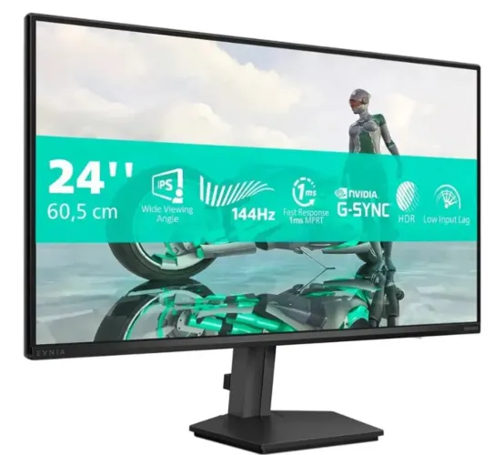 Monitor Gamer Phillips 24 Evnia Ips 144hz 0.5ms Wide Fullhd Preto
