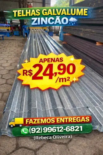 PROMOÇÃO DE TELHA GALVALUME ZINCÃO 
