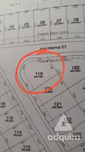 Terreno à venda 303.79 m², Cará-cará, Ponta Grossa - PR