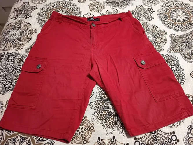 Bermuda algodão 42 masculina vermelha