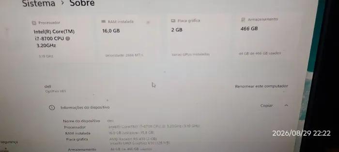 Cpu Dell Optiplex XE3 i7