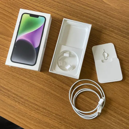 Caixa vazia + cabo original Apple ( iPhone 14 preto )