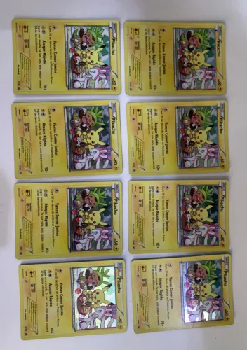 Kit 7 Cartas Pikachu XY95 Black Star promo + 1 extra