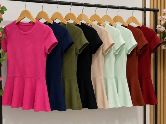REVENDA Blusa Femina Peplum Tamanho Único