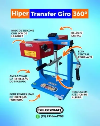MÁQUINA DE TRANSFER GIRO 360° ROTATIVA - SILK MASTER