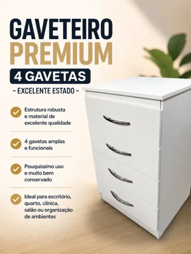 Gaveteiro Premium 4 Gavetas - Excelente Estado