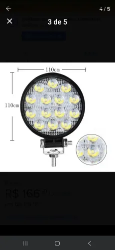 Farol De Milha 14 Led 42w 12v/24v Redondo Off-road 6000k
