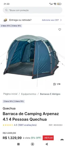 Quechua barraca 4.1 arpenaz 