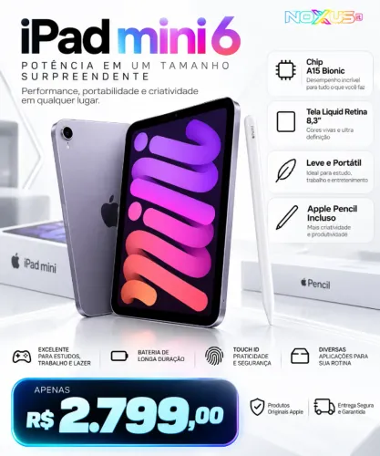 iPad mini 6 + Caneta Apple Pencil