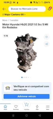 Motor HB20 3 cilindros ano 2023