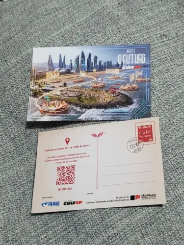 2 cartões postais - café futuro ccxp eu fui - cartão postal