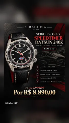 Seiko Prospex Speedtimer Datsun 240Z ? Edição Limitada ? Sem uso