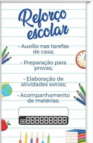 Aula de reforço escolar língua portuguesa.