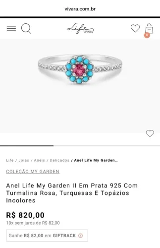 Anel garden my life vivara