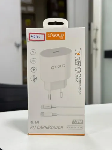 Carregador Turbo GOLD PRO 30W USB-C para iPhone (iOS)