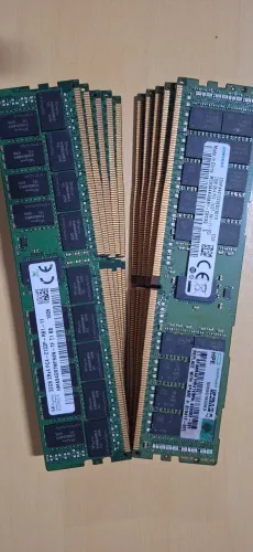 Lote 10x memórias DDR4 32gb (5x 2133p hynix e 5x 2400t Samsung) compatível com servidores.