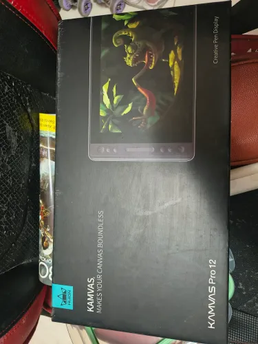 Tablet de desenho gráfico Huion kamvas pro 12 na caixa