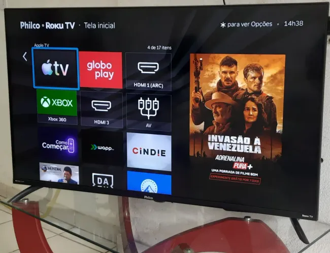 TV SMART PHILCO ROKU 43 POLEGADAS TELA INFINITA 