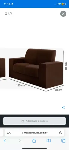 Sofá dois lugares