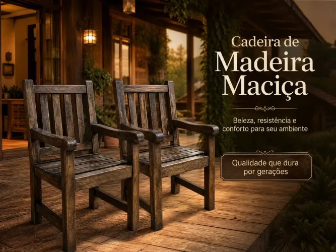  Cadeira de Madeira Maciça