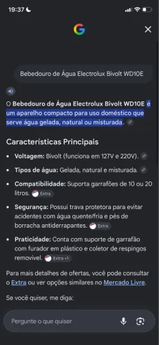 Bebedouro de Água Electrolux Bivolt WD10E