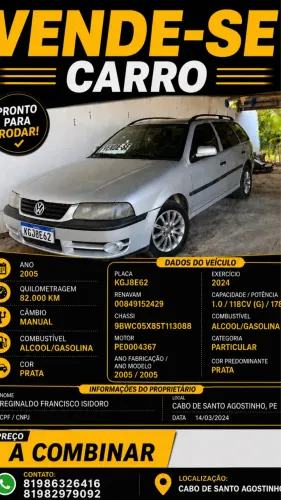 Volkswagen Parati 1.8 MI T. Field Total Flex 8V 4P 2005