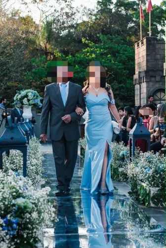 Vestido de Festa Azul Bebê