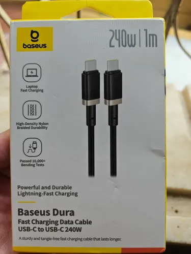 Cabo carregador Baseus 240w usb c para tipo c