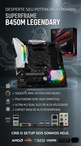 Placa mãe B450m Legendary 