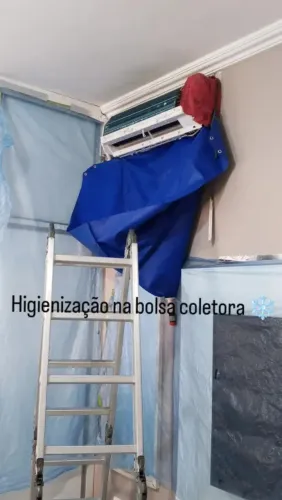 Higienização na bolsa coletora