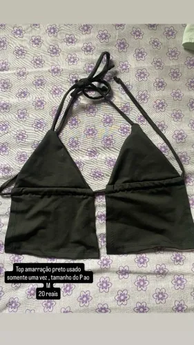 Top amarração preto