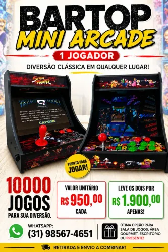 Dois mini fliperamas 10000 jogos