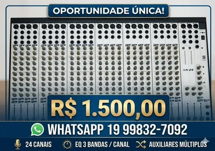 Mesa de Som Analógica Staner UX-24: Som Profissional para Seus Eventos! ?
