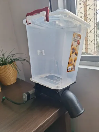 Kit Alimentador Automático Completo - Motor 12V + Timer Digital + Fonte