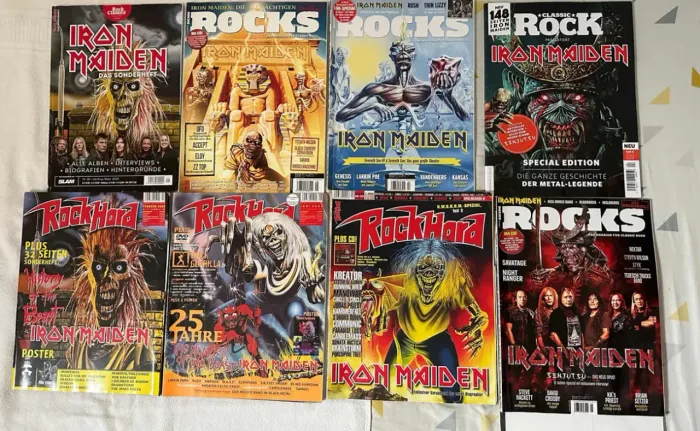 Colecao Iron Maiden revistas importadas Heavy Metal Rock death kiss queen 
