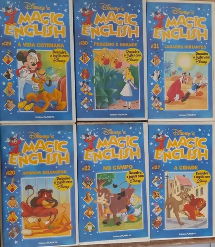 VHS Disney Magic English - Kit, Lote, Coleção com 6 Fitas VHS