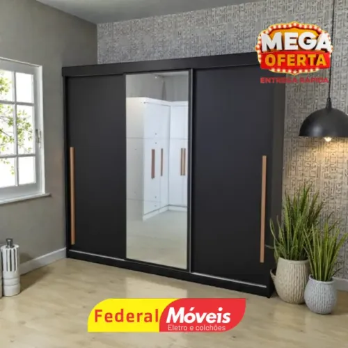 Guarda Roupa c/ Espelho 3 Portas 6 Gavetas - Promoção!