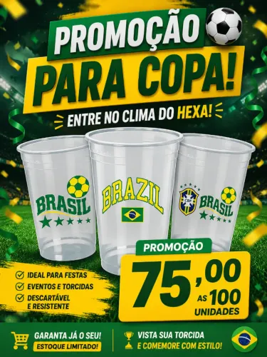 Copos personalizados para COpa do mundo