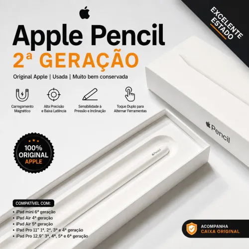 Apple Pencil 2ª Geração Original Apple - Completa com Caixa