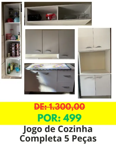 Jogo de Armários de Cozinha 5 Peças - Ótimo Estado