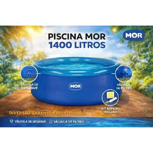 Piscina Redonda Inflável 1400 Litros Mor