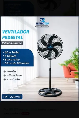 ventilador pedestal 6 hélices